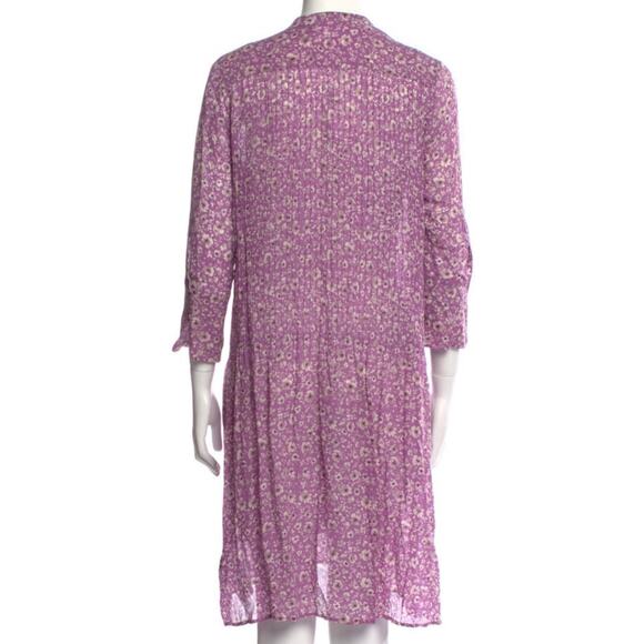 Samsoe Samsoe Elm Pintuck Pleated Chiffon Shirt Dress Wisteria Purple S - Picture 8 of 12